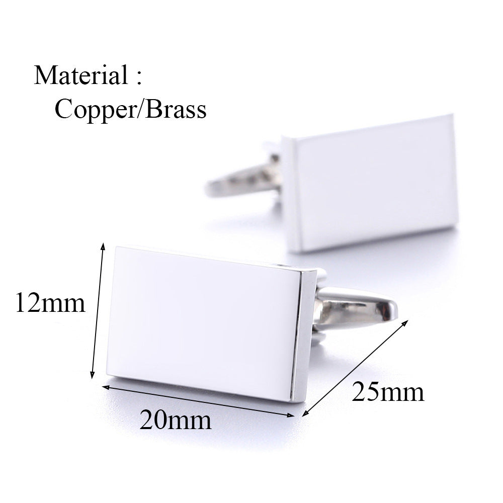 Plain Metal Rectangular Cufflinks High Quality Cufflinks