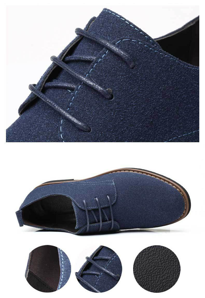 Men's Large Size Suede Leather Shoes – Stylish & Comfortable