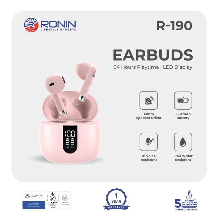 Ronin R-190 Wireless Earbuds – Aapka Perfect Audio Partner! 🎧