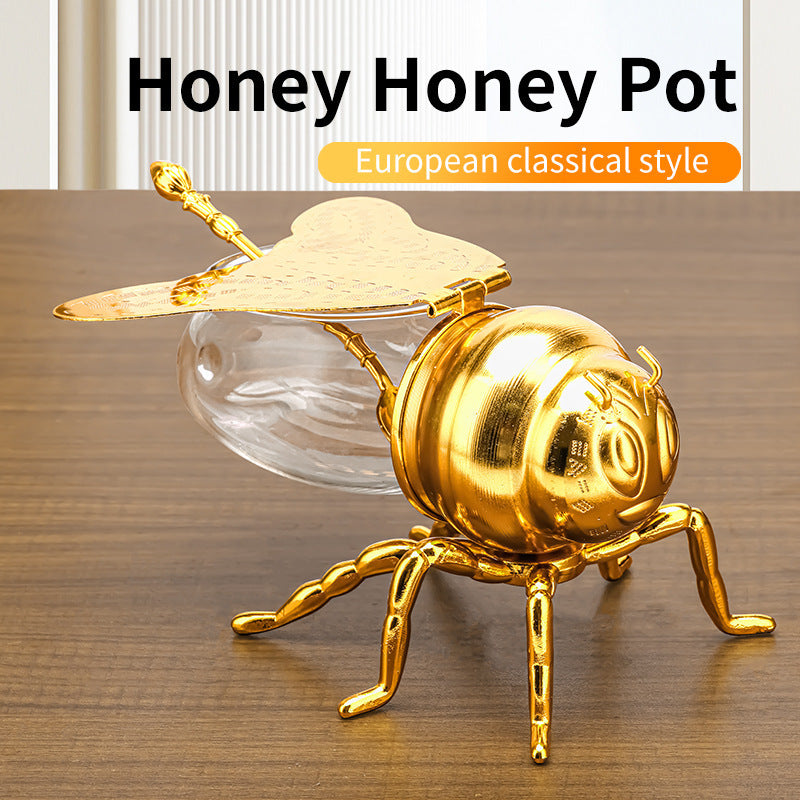 Luxury Bee-Shaped Honey Jar With Spoon – Stylish & Multi-Purpose Storage Container