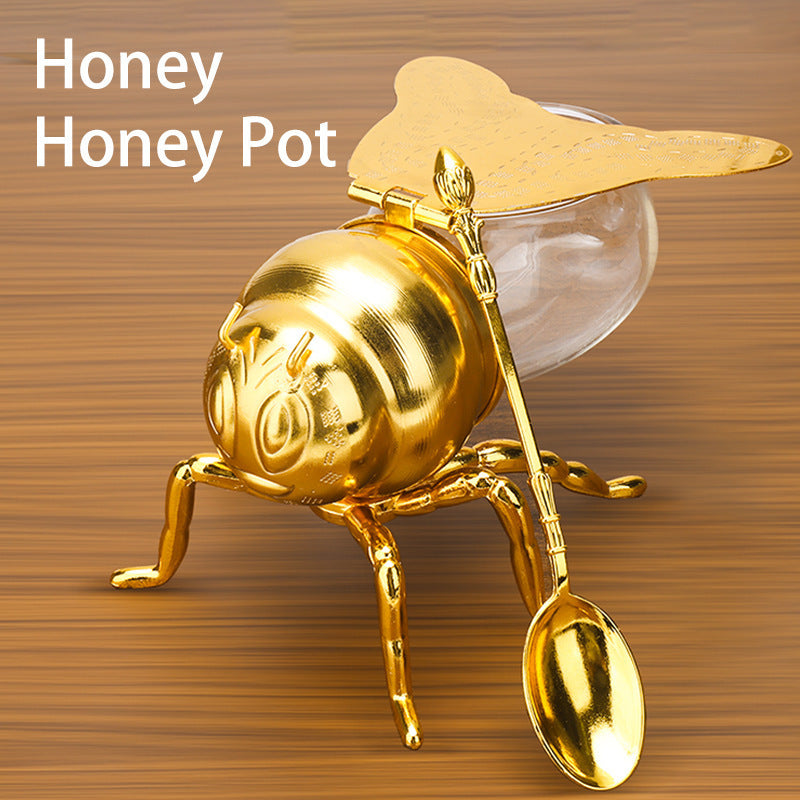 Luxury Bee-Shaped Honey Jar With Spoon – Stylish & Multi-Purpose Storage Container