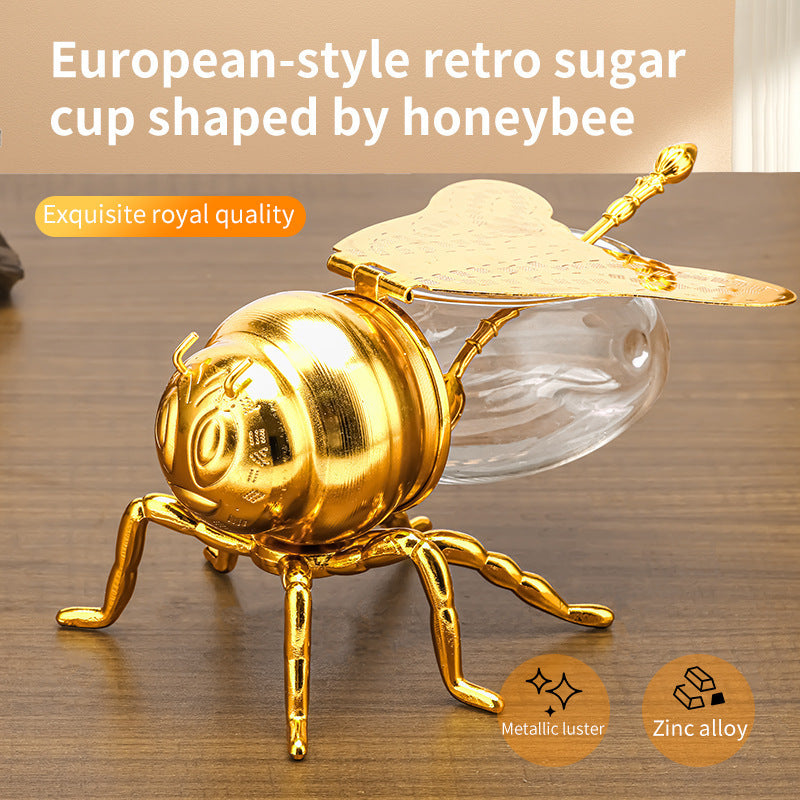 Luxury Bee-Shaped Honey Jar With Spoon – Stylish & Multi-Purpose Storage Container