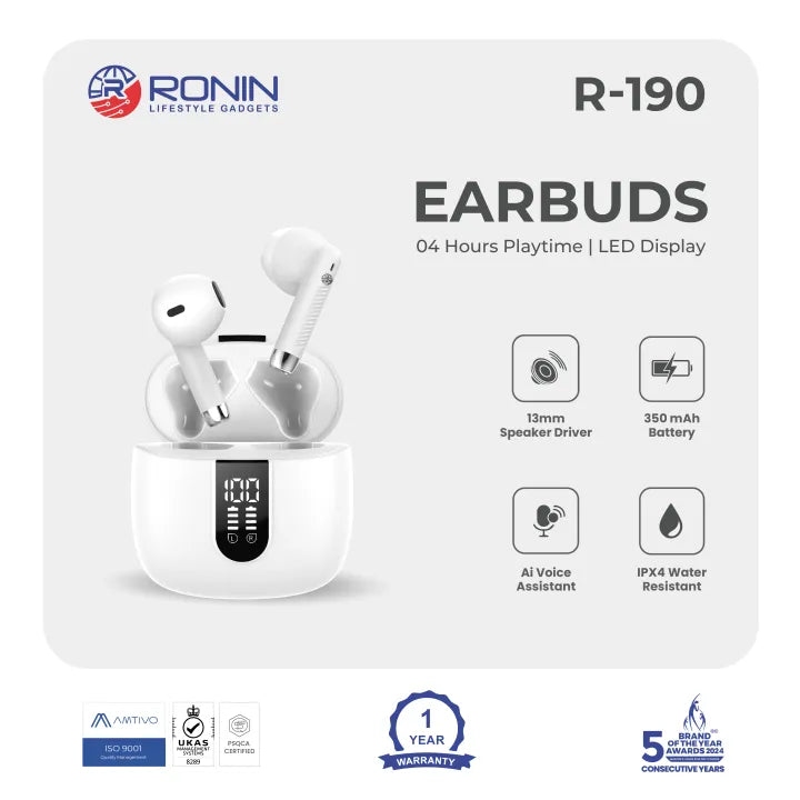 Ronin R-190 Wireless Earbuds – Aapka Perfect Audio Partner! 🎧